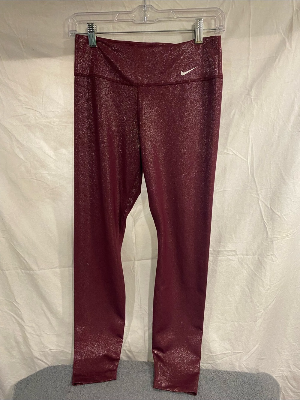Nike Maroon Shimmer Leggings Medium